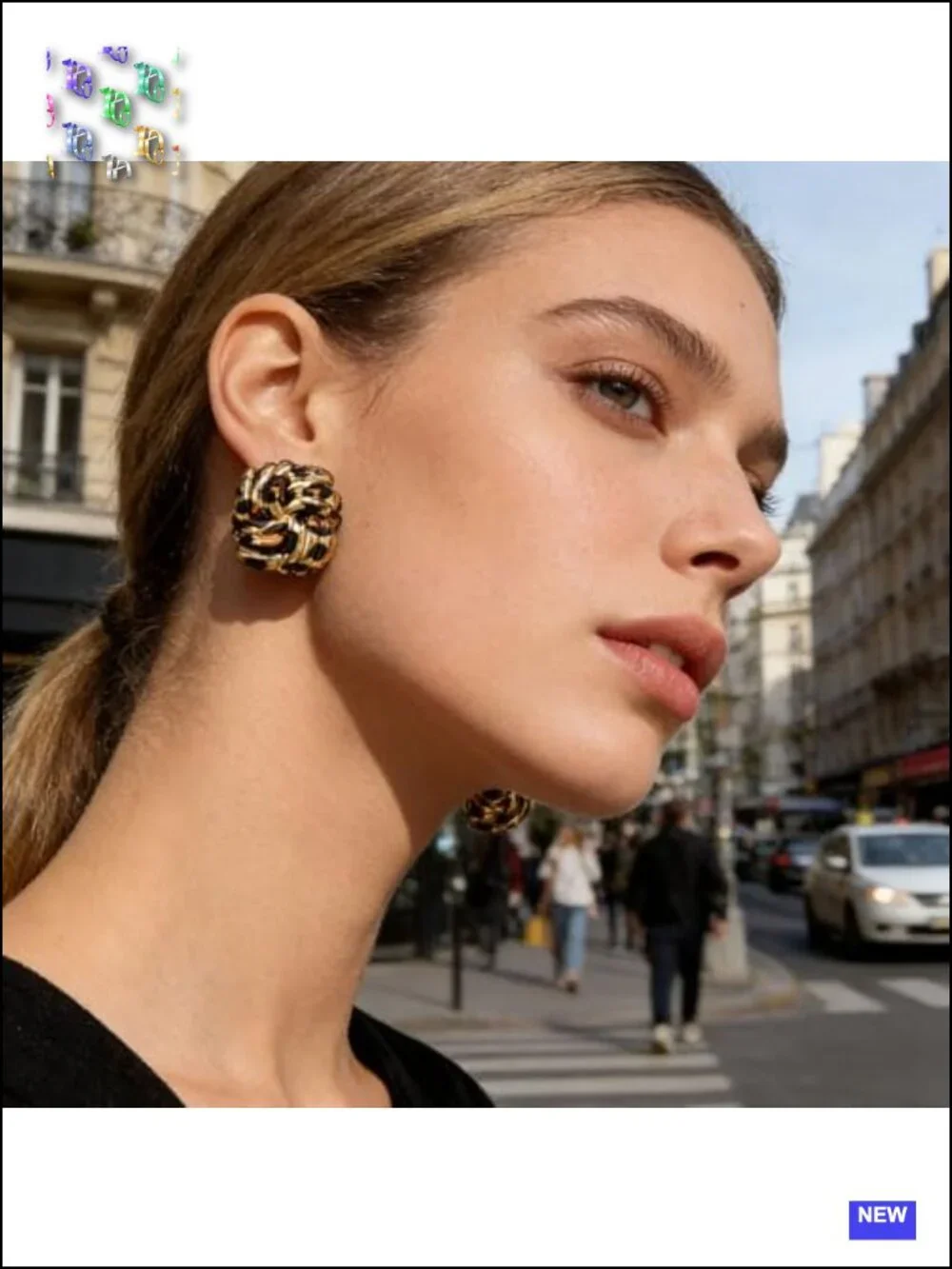 Gold Plated Square Leopard Print Stud Earrings Hypoallergenic Vintage Geometric